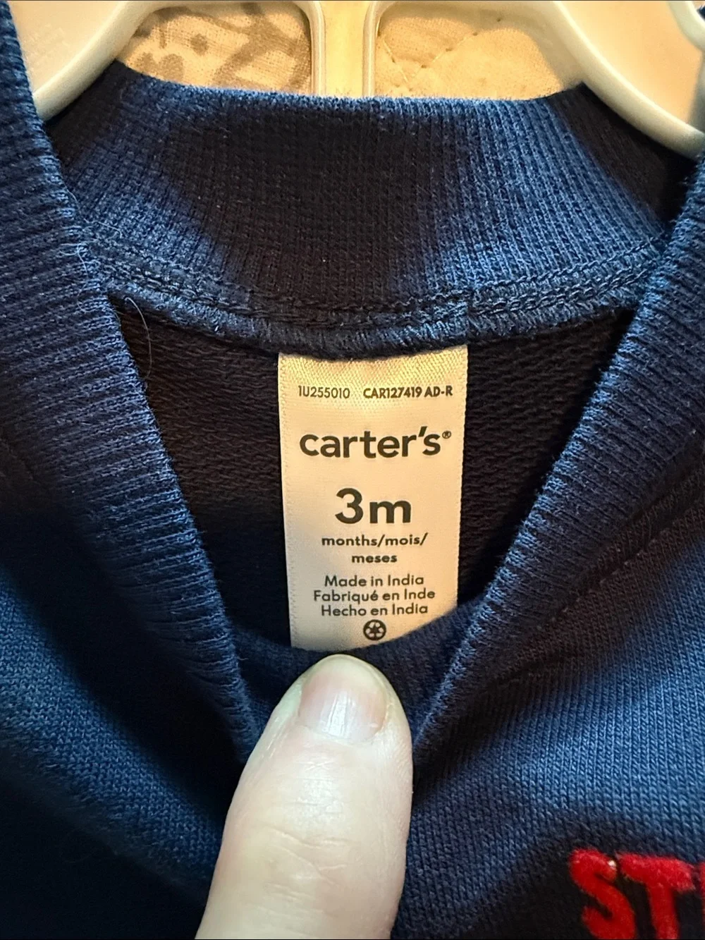 Carter's Navy Sweatshirt with Red 'Stealing Hearts' & Red Joggers 3m